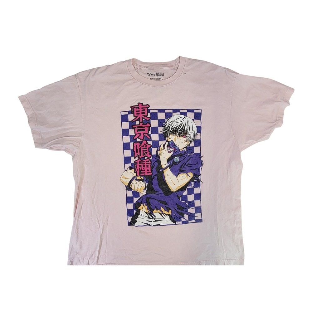Tokyo‎ Ghoul Kaneki Ken Anime T Shirt Pink XL Funimation Graphic Tee